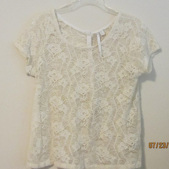 Lauren Conrad lace top cover up size med cream - Picture 1 of 3